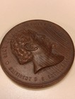 1876 Philadelphia Us Centennial Exposition  Gen   l Hawley Wood Round  Large 60mm