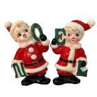Vintage Atlas Japan Christmas Noel Santa Claus Pixie Elf Salt And Pepper Shakers