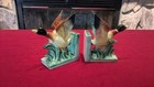 Vintage Mcm Ucagco Pheasant Game Bird Ceramic Bookends 