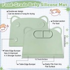 Silicone Suction Placemat For Baby Toddlers Portable Food Tray Green 1 Pcs