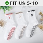 Pilates Yoga Grip Socks For Women  Bow 5-10 2 Pairs  black   White Black 