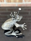 W Gerard Pewter Frog Prince   Magical Crystal Wand Art Sculpture Figure   Signed