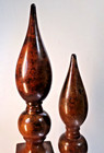 Heavy Wooden Architectural Decorative Finials 2 Pieces - 22   9lbs    18   5lbs 