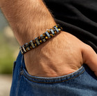 Premium Tiger   s Eye   Hematite Bracelet Genuine Stone Energy Men Jewelry Xmas