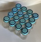 Vintage Unused Alka-seltzer Glass Bottle W  Blue Lid Lot 1950   s     2 75    Tall    