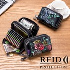 Rfid Women Small Genuine Leather Wallet Credit Card Holder Zip Coin Pocket Purse