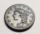 1839 Silly    Head Large Cent     Sharp Vf