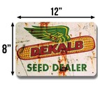 Vintage Dekalb Seed Dealer 12x8 Inch Aluminum Tin Sign 4 Holes - Etin0378