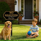 No Soliciting Sign For House With Stake Thick Aluminum - 5x10 Inch 37 Inch