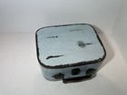 Vintage Light Blue Small Suitcase Train Case Distressed Decor