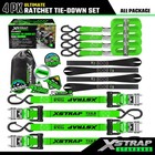 4 Pack 1in X 15ft Motorcycle Ratchet Tie Down Straps With S Hooks Cargo Secure