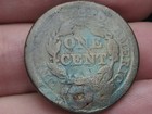 1857 Braided Hair Large Cent Penny  Large Date  Good Details  Blue Toning