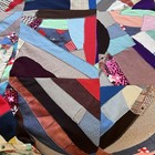 Vintage Crazy Quilt Patchwork Approx 80 X 94 Floral Back Mixed Media