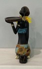 African Sculpture Decorative Art Candle Holder Sunflower