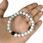 Couple Distance Relationship Healing Natural Beads  Bracelet Hawlite And Lava 