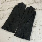Black Faux Leather Driving Gloves Womens Sz S Knit Lined Breathable