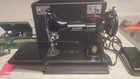 Vintage 1951 Singer 221 Blue Badge Featherweight Sewing Machine   Case   Access