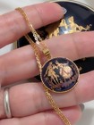 Vintage Limoges France 14k Solid Gold Pendant Necklace And Vanity Trinket 