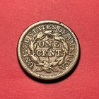  1  Beautiful Antique 1848 Braided Hair Large Cent penny F-fine Nice Detail