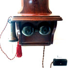 Antique 1910 Vintage Mahogany Wall Telephone English Post Office No 1   Working