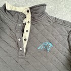 Nfl Carolina Panthers Quilted Pullover Womens L Black Psl Owner Snap Neck