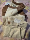 Nwt 2pc Girl Reindeer Sweatshirt   Beige Pants Outfit Set Lot  Sz 4t