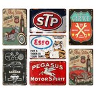 7 Pcs Vintage Metal Tin Garage Signs - Retro Wall Decor For Man Cave  Oil   Gas