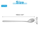 Long Handle Iced Tea Spoon  6 Pcs 6  Stainless Steel Long Spoons  Silver Tone