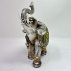 Asian Elephant Statue Gray Resin Home Garden Decor Indoor Outdoor Art Deco Model