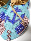 Vintage Southern Arapaho Indian Usa Flag   Mariner Beaded Moccasins - Hard Soles
