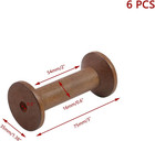 6 Pcs Small Wooden Empty Thread Spools Yarn Textile Bobbins 3  X 0 3 