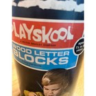 Playskool Wood Letter Blocks 30 Pieces Milton Bradley  1977 In Original Tube