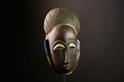 African Mask Baule Portrait Wood Carving Tribal Face Decor Cote D   ivoire-g4038