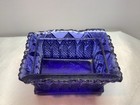 Rare Purple Blue Boston   Sandwich Lacy Glass Ga 2 Gothic Arches Salt Dip Cellar