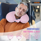 Travel Neck Pillow 100  Pure Memory Foam Airplane Pillow For Head Support soft A