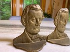 Antique Metal Abraham Lincoln Bookends Book End Connecticut Foundry 1928