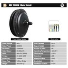 48v 2000w Mountain Electric Bicycle Front Rear Wheel Hub Motor Conversion Kit