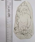 Original Antique Mystery Shaw Pike Rose Pinup Tattoo Acetate Flash Stencil 3x6