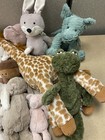 Lot Of 15 Jellycat Bunny Dog Giraffe Turtle Gorilla Dragon Duck Pig