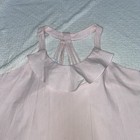 Bella Bliss Pink Seersucker Ruffle Halter Top Girls Size M Medium Preppy Classic