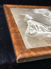 Antique vintage Faux Grain Wood Frame W Vintage St  Cecilia Print 13 5  X 10 5 