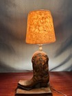Vintage  Cowboy Boot Table Lamp   Shade- Country  Western  Ranch farm Decor