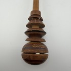 Vintage Carved Wood Rattle  Hand Folk Art Victorian Turned Wooden Basket