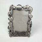 7 X 5 Pewter Baby Picture Frame Holds 4 25 X 3 25    Photo Elegant Nursery