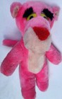 Vintage 1980 s Pink Panther Plush Stuffed Animal Toy Bright Pink 12 