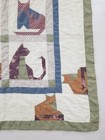 Vintage Handmade Beautiful Patchwork Cat  Multicolored Quilt 84x82 Inch