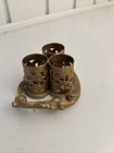 Vintage Stylebuilt Gold Tone Filigree 3 Tube Lipstick Holder Ornate