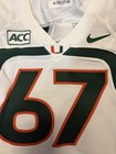 U Miami Hurricanes Game Worn Used Jersey  67 W coa 2007-2013 Seasons Nike