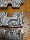 Antique Toy Candy Molds   Cast Metal 3 Reindeer   Separate Unhinged Halves
