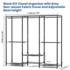 Heavy Duty Clothes Garment Rack Adjustable 4 Hang Rods 8 Storage Tiers W  Cover